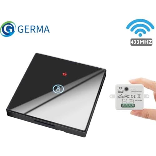 GERMA Mini Module Smart Wireless Touch Switch Light 433MHZ Electrical Home Remote Control Glass Screen Wall Panel On Off 220V