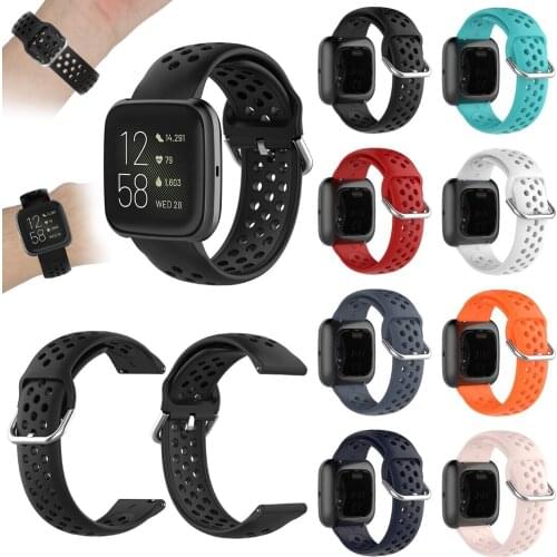 Fashion Silicone Sport Strap For Fitbit Versa 2/Versa/Versa Lite Watch Replacement Wrist Band Porous Breathable Watch Strap