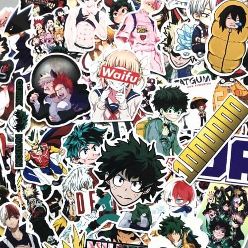 73pcs My Hero Academia Suitcase Stickers Laptop Skateboard Izuku Midoriya Might Boku No Hero Academia Anime Character Decals