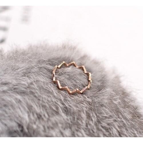 YUN RUO 2021 New Simple Wave Finger Ring Rose Gold Color Fashion Titanium Steel Jewelry Wedding Birthday Gift Woman Never Fade