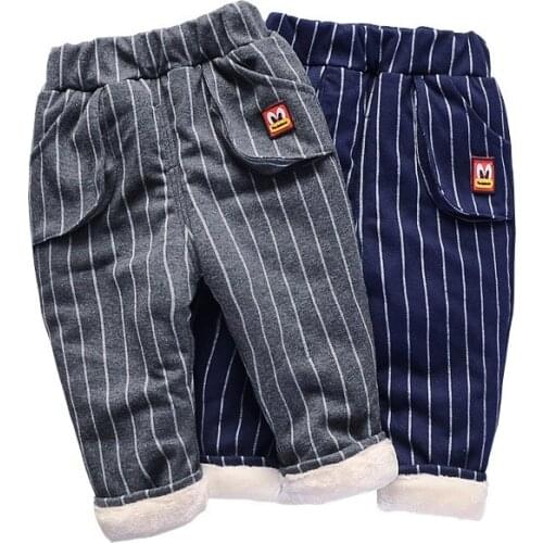 New Autumn Winter Baby Girl Clothes Fashion Children Boy Pocket Thick Cotton Pants Infant Toddler Casual Costume Kids Sportswear