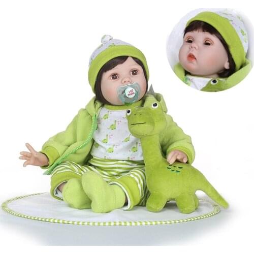 NPK 2018 New Arrival 22'' Baby Girl Reborn Dolls Kids Toy 55cm soft cloth body Silicone Vinyl Real Life Bebe Reborn Alive Doll