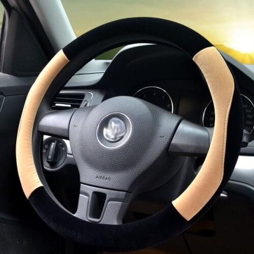 Plush steering wheel cover Autumn winter explosion multi-color spell men women universal warm case 37/38cm for ford renault etc