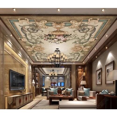 Custom 3d ceiling Artistic classical flower bedroom living room walls 3d ceiling photo wallpaper 3d on the wall