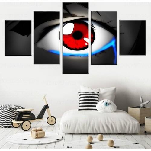 Popular High Quality Cuadros Cheap 5 Panel Eye HD Printed Painting Canvas Kids Room Decor Framework Poster Modular Picture