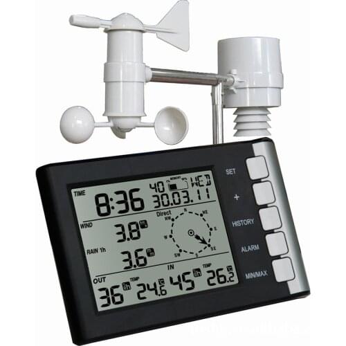 Professional weather station wind speed wind direction temperature humidity rain 433Mhz