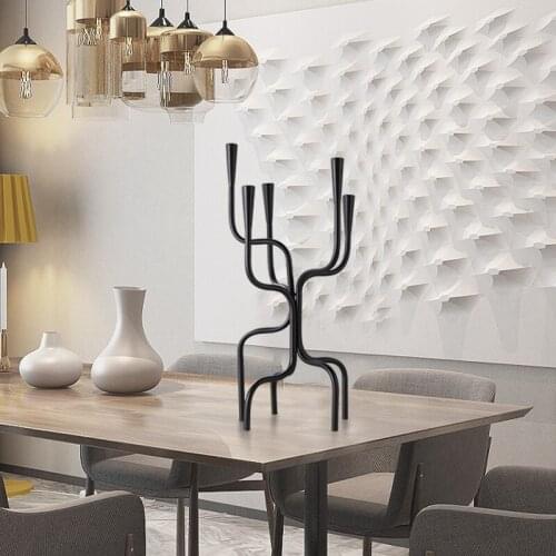 Luxury Metal Romantic Branch Candle Holders Home Accessories Geometric Decor Villa Dining Multi Leg Desktop Decor Ornaments