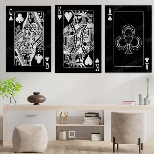 Silver poker decoration nordic poster living room studio wall picture poster print mural art canvas painting photo frame