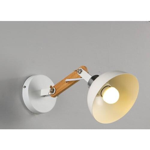 Modern Wall Lamps Sconces Living Room E27 Wooden Iron Restaurant Bedroom Decorative Wall Lights Lamparas Home Lighting Fixture