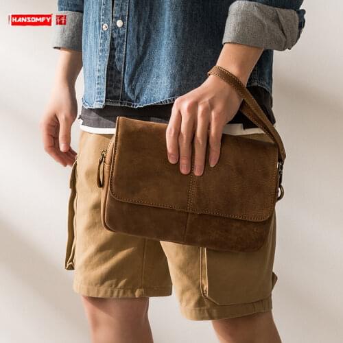 Genuine Leather Clutch Bag Men 'S Retro First Layer Cowhide Horizontal Mobile Phone Bag Casual Large Capacity Wallet Clutch Bag