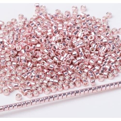 Taidian Miyuki Delica Beads 11/0 Galvanized Blush DB418 Beads For DIY Gifts For Girls Boho Bracelet 1.6*1.3mm 3g/5g/bag