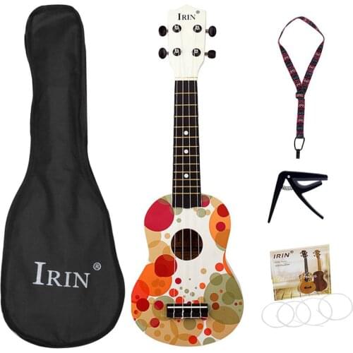 Ukulele Wood Ukuleles for Beginner Soprano Ukulele Starter Kid Guitar Hawaii Guitar 21 Inch Colorful Bubbles