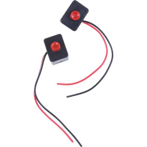 High Quality DC 12V 2AAdhesive Base Push Button Action Wired Switch for Car 3.5 x 2.5 x 15cm/ 1.4" x 1" x 5.9"