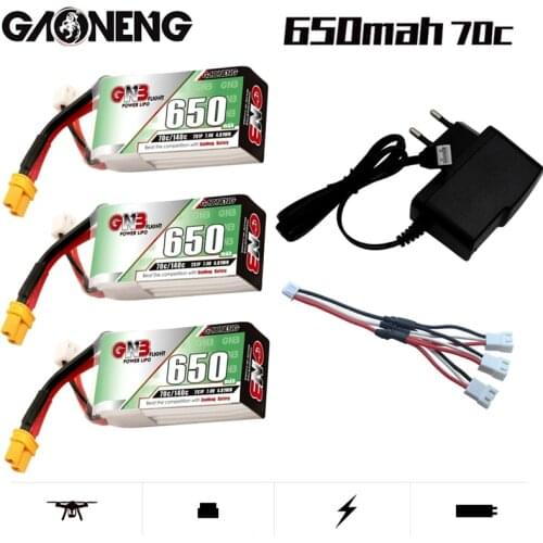 GNB 650mAh 7.4V 2S HV Lipo Battery Charger Set Max 140C With XT30U-F Plug for DYS FPV Racing Drone 4 Axis RC Drone Parts