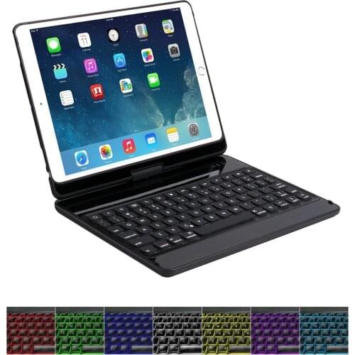 Jelly Comb Wireless Bluetooth Keyboard for iPad Pro 10.5 inch iPad Air 10.5 2019 360° degree Rotatable 7 Colors Backlit Keyboard