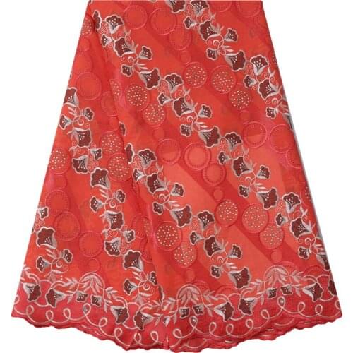 Zhenguiru 100% Cotton Swiss Voile Fabric In Switzerland Flower Embroidery African Lace Fabric For Women Wedding And Party A2198