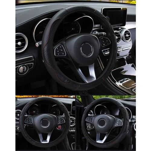 1pcs Universal Car Styling Texture Soft Car Steering Wheel Cover Car Leather Steering Wheel Glove Cover Automobiles Accessories