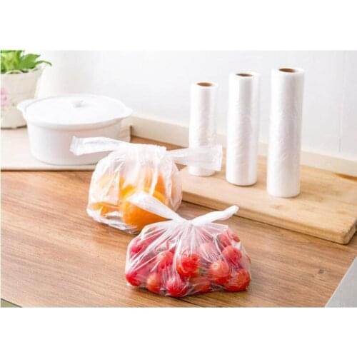 100PCS Transpare Roll Fresh-keeping Plastic Bags of Vacuum Food Saver Bag Food Storage Bags with Handle Keep Fresh
