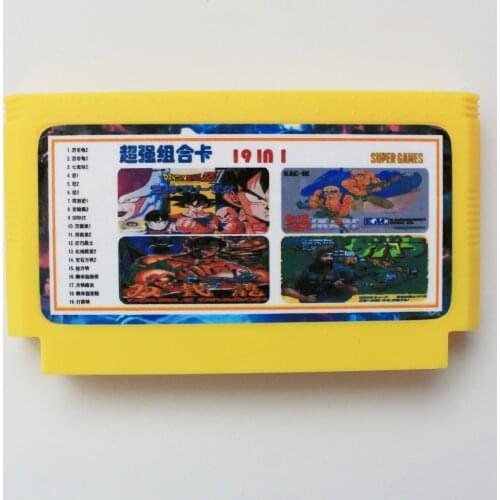 19 in 1 Big Yellow 8 bit 60 pins Game Card
