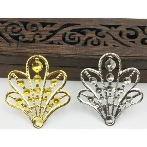 20pcs 40x45mm Filigree flower Wraps Metal Charms For Embellishment Scrapbook DIY Jewelry Metal Craft ear accessories