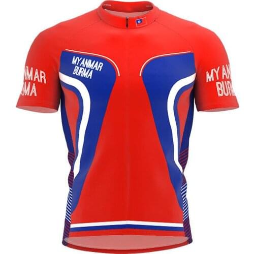 2021 MYANMARBURMA Mens classic cycling team short sleeved bike Road Mountain Race Clothing Maillot ciclismo outdoor bike jersey