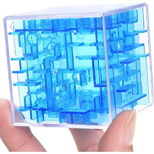 3D Maze Cube Toy Game for Children 1 to 3 Metal Ball Educational Brain Learning Puzzle for Kids Adults Boys Intellect