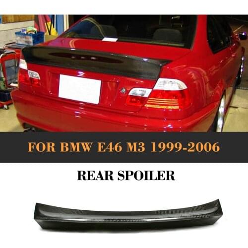 Car Styling Carbon Fiber Rear Trunk Spoiler Lip Wing For BMW E46 328i 330i Sedan 1999-2006