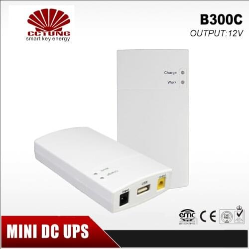 B300C Mini Portable UPS 12V2_5A DC Online Power Supply With Lithium Battery 7.8Ah Max 7hours Backup Tim for CCTV System & Modem