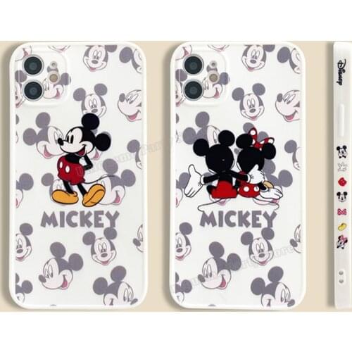 Disney Mickey Minnie Mouse Phone Case All-inclusive Anti-fall Protect Phone Shell Men Women Phone Cover for IPhone Xs 11 12 7 8