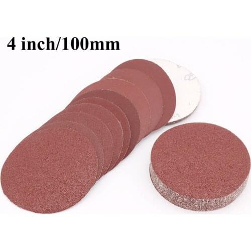 20pc 4 Inch 100mm Round Flocking Sandpaper Disk Sand Sheets Grit 60-1000 Hook and Loop Sanding Disc For Polishing Cleaning Tools