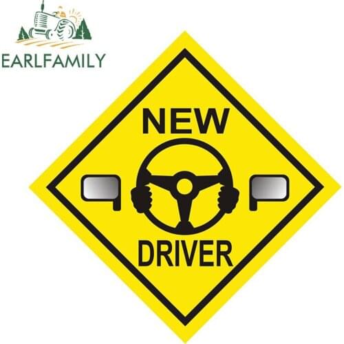 EARLFAMILY 13cm x 13cm for New Driver Sign Car Assessoires Stickers Vinyl Motorcycle Decal Surfboard Trunk Windows Sticker Decor