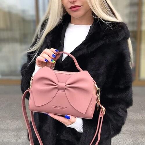 Elegant Bow Women Handbag Luxury Messenger Bag Soft High Quality PU Leather Shoulder Bag Ladies Crossbody Bags Female Bolsas