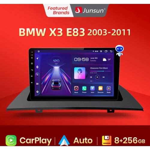 Junsun V1 pro Car Radio with screen Multimedia Video Player For BMW X3 E83 2004 - 2012 Android Auto CarPlay 2 din DVD