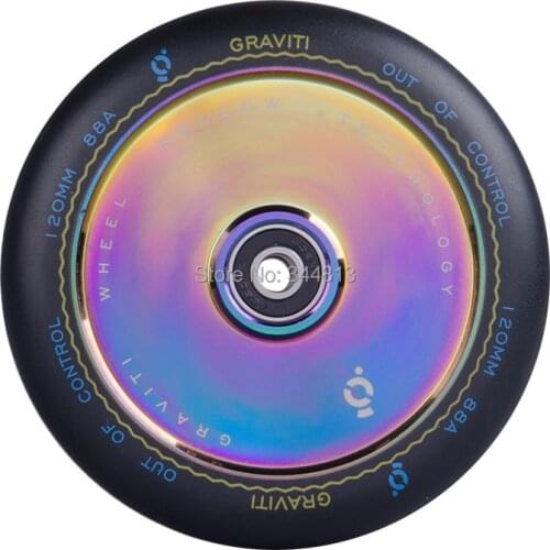 Free shipping Scooter Wheels with Alloy aluminium hollow Hub Stable and Precise design solid wheel 120mm