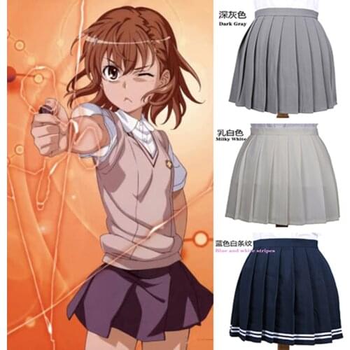 Anime Toaru Kagaku no Railgun Shirai Kuroko Misaka Mikoto Cosplay School Uniform Skirt Anime Cosplay Costumes