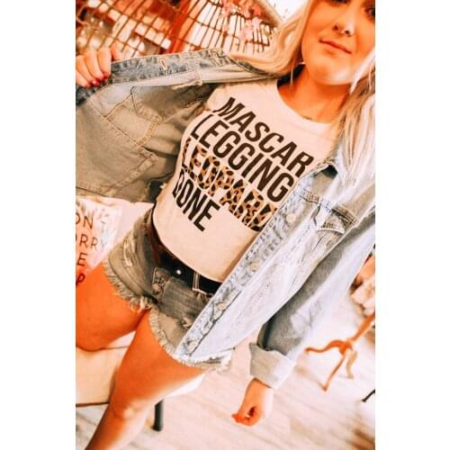 Mascara Leggings Leopard Graphic Tees Women Vintage Summer T Shirt Harajuku Tumblr Female T-shirts Streetwear Camisetas Mujer