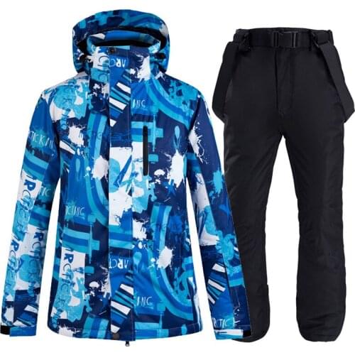 Ski Suit Men Winter Warm Windproof Waterproof Outdoor Sports Skiing Snowboard Jacket Hot Ski Equipment Snow Jackets and Pants