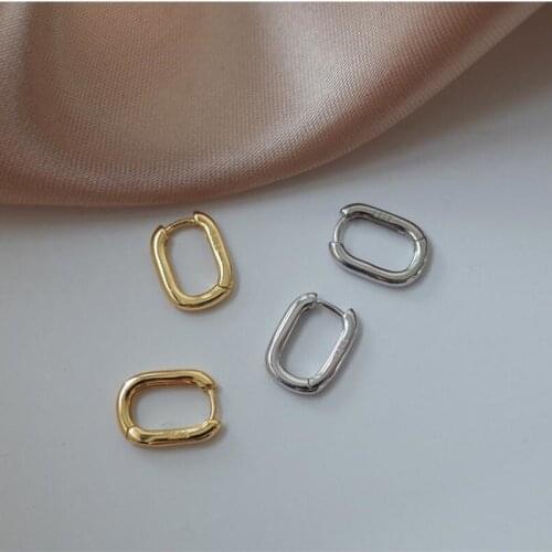 925 Sterling Silver Simple U Shape Stud Earrings For Women Party Wedding Jewelry Accessories Pendientes eh407