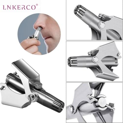 Lnkerco Nose Trimmer Nose Hair Shaving Stainless Steel Manual Shaving Nose Ear Hair Trimmer Razor Washable for Men Nose Ear Care