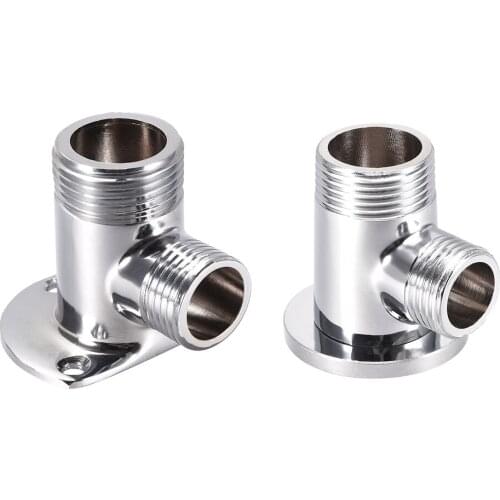 Uxcell Brass Wall Mount Faucet Installation Kit for G1/2 to G3/4 Threaded Bathroom Shower System Tap Adapter Chromed Plating