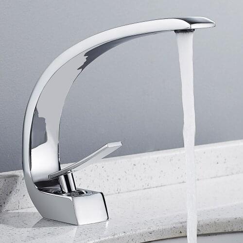 New Bath Basin Faucet Brass Chrome Faucet Brush Nickel Sink Mixer Tap Vanity Hot Cold Water Bathroom Faucets