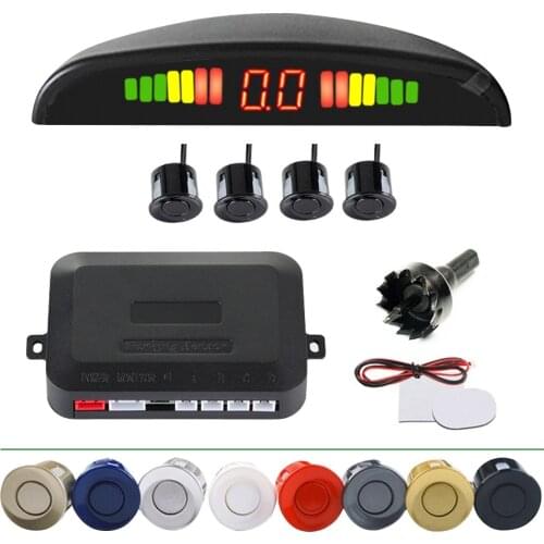 Parking Sensor Car Parking Kit LED Display 4 Sensors 22mm Backlight Reverse Backup Radar Monitor System 12V 8 Colors