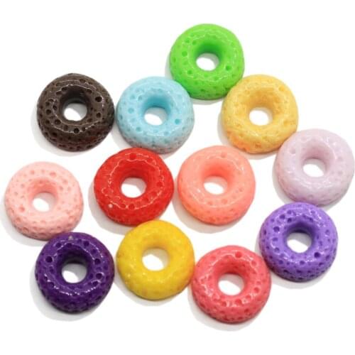 Donuts Flatback Resin Froot loops Cabochon Craft For diy hair accessories mobile phone case Decoration Scrapbooking