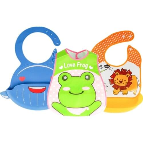 Adjustable Baby Bibs EVA Waterproof Lunch Feeding Bibs Baby Cartoon Feeding Cloth Children Baby Apron Babador Bandana