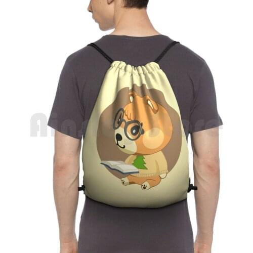 Animal-Maple Backpack Drawstring Bag Riding Climbing Gym Bag Acnh Acnl Acpc Animal Animals Camp Characters Colorfull Colors