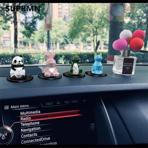 Cute geometric animal car ornaments creative car center console decoration ornaments men and women car ornaments ornaments
