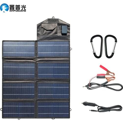 Folding Solar Panel 50W 12V Waterproof Solar Panel Portable Solar Charger Dual USB for Phone Laptop Tablets Outdoor