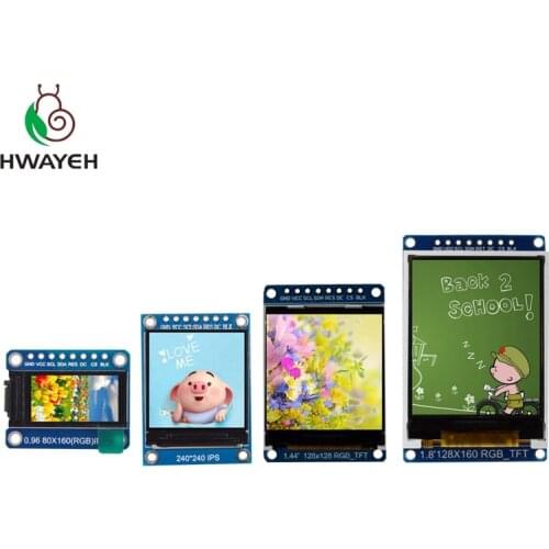 HWAYEH TFT Display 0.96 / 1.3 inch 1.44 1.8 inch IPS 7P SPI HD 65K Full Color LCD Module ST7735 / ST7789 Drive IC 80*160 240*240