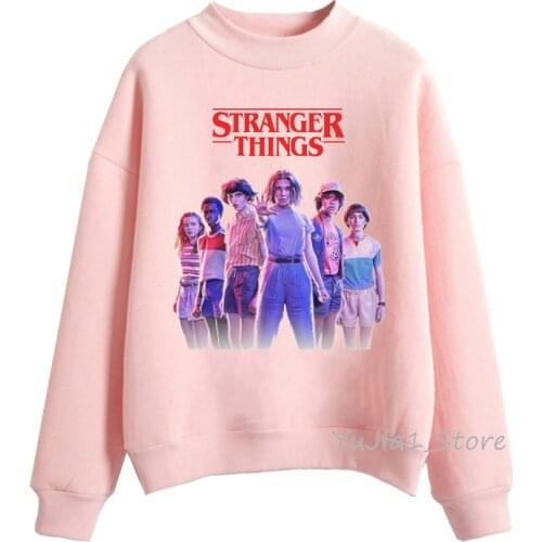 Sudadera mujer stranger things 3 sweatshirts autumn winter clothes for women Velvet hoody pink hoodie harajuku kawaii pullover