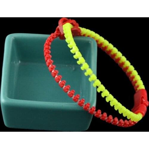 Y166 Mixed Color Kids Friendship Fidget Zipper Bracelets Sensory Toys Fashion Jewelry